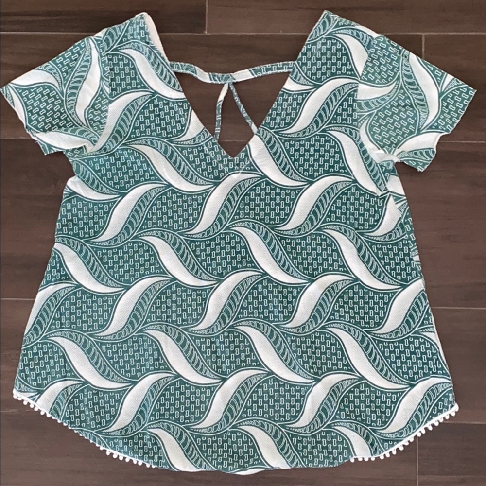 Chaser Green Print Cross Back T-shirt